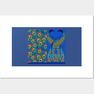 Peacock And Feathers Colorful Paisley Half And Half Posters and Art